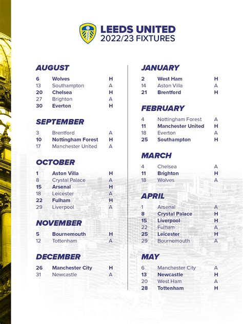 leeds fc fixtures 2022/23